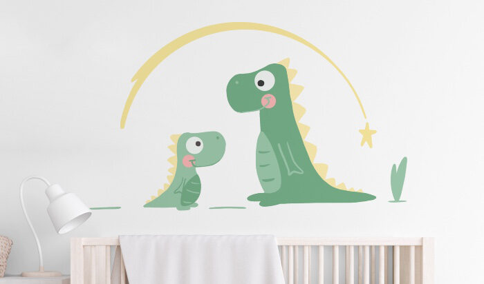 Personalizza le pareti dedicate ai tuoi bimbi con le mie illustrazioni dipinte a tema Dinosauri